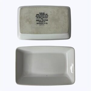 2 American Airlines Hall China Individual Casserole‎ Dishes 73-DI-32 USA Vintage